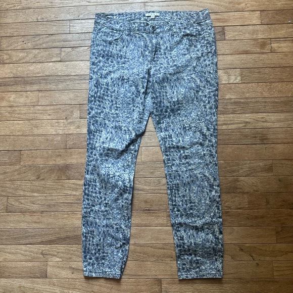 CAbi Pants - Cabi Pants Blue Modern Camo 604‎ Size 12 Abstract Pattern Contemporary Chic